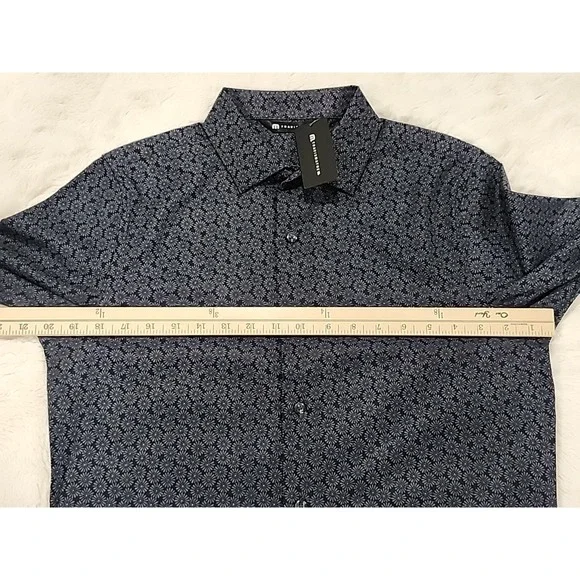 Travis Mathew NWT‎ Country Mile Long Sleeve Shirt Mens S Black Button-up Floral - Picture 7 of 9